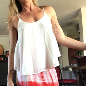 White Flowy Tank